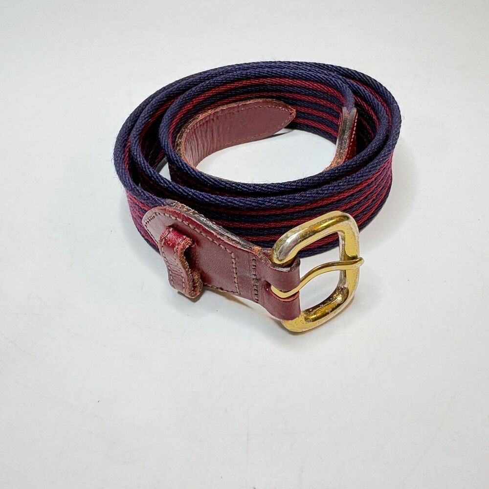 DOONEY AND BOURKE Men's Surcingle Belt Size 36" Blue Red Brown Preppy Vintage